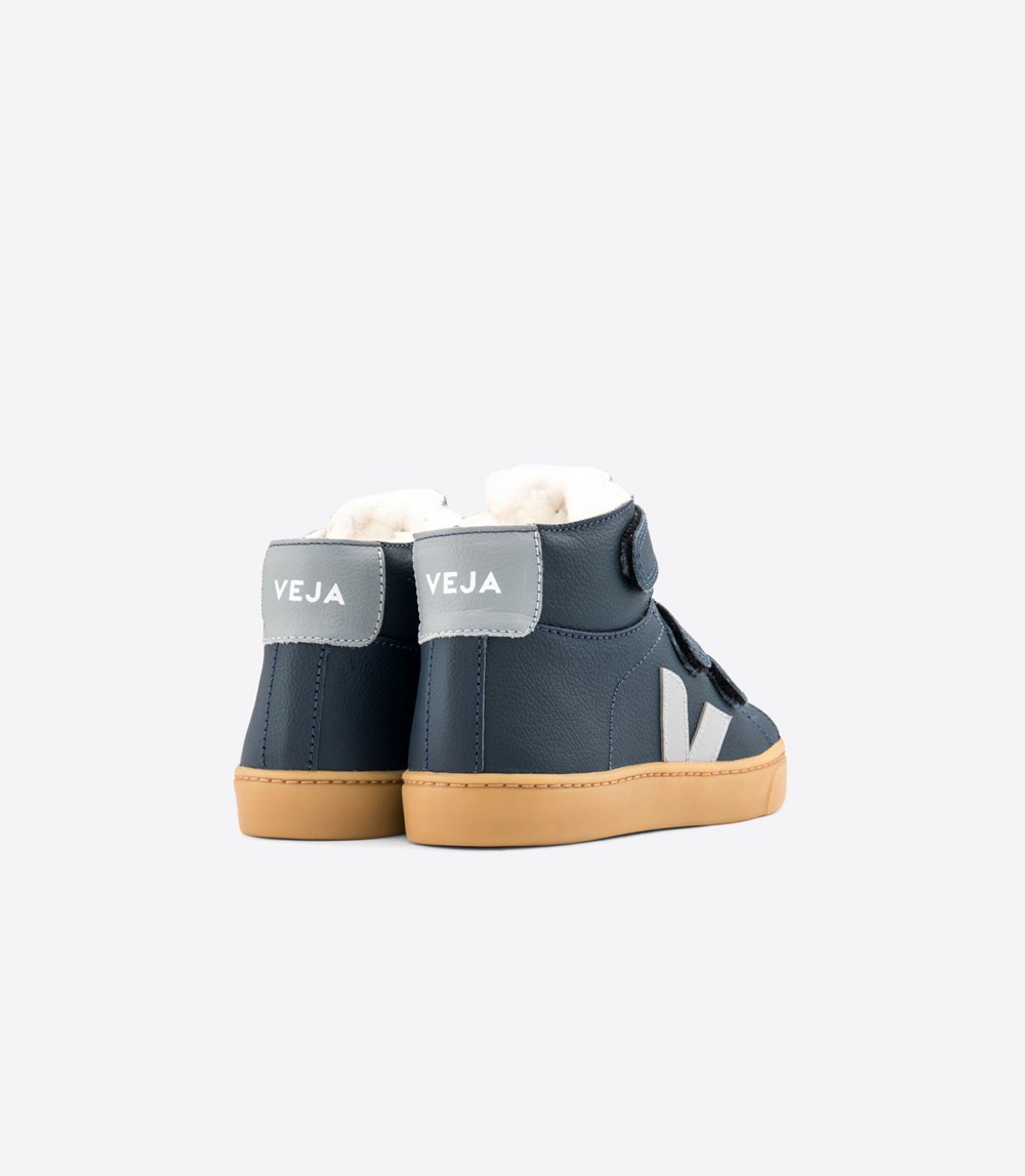 Veja Trainers Kids Blue/White - Esplar Mid Leather - NWFK-42075